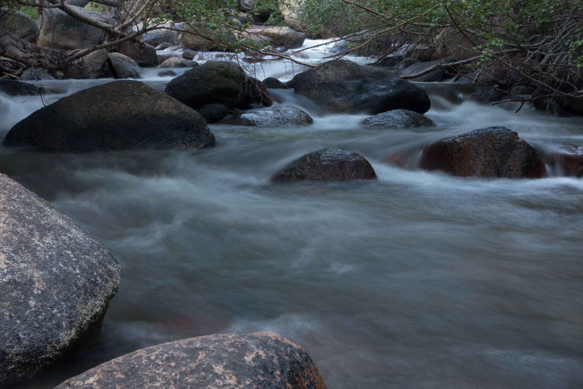 water over rocks