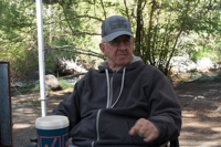 man sitting at table