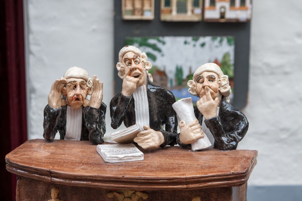 three waiters at table