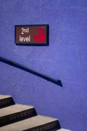 picture of stairs and purple wall